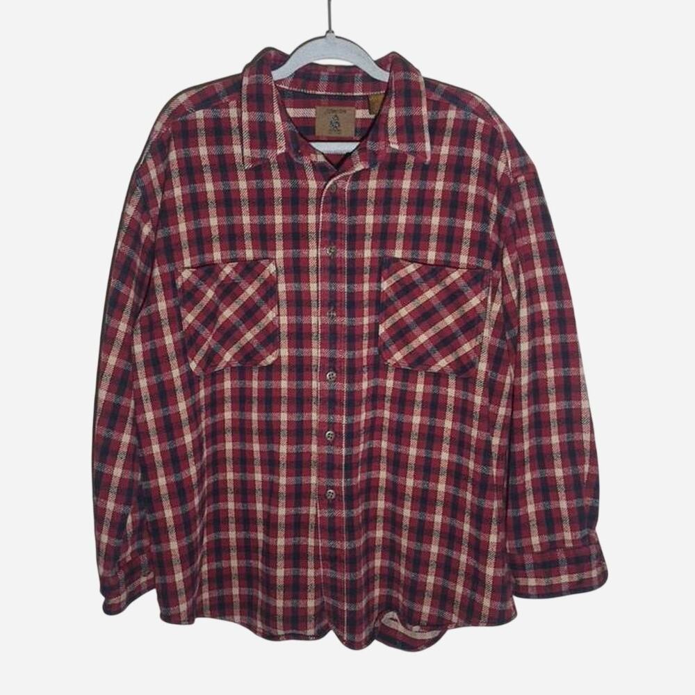 St John's Bay Red Plaid Flannel in size XL